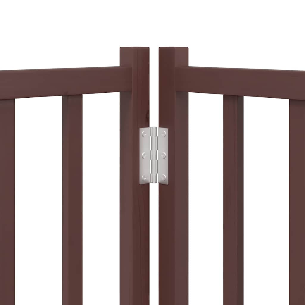Cancello Cani Porta Pieghevole Marrone 8 Pannelli 640cm Pioppo — foto 8 di 11