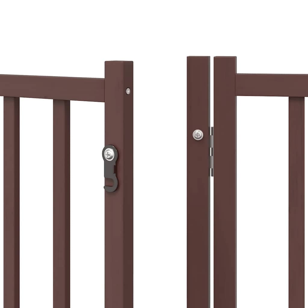 Cancello Cani Porta Pieghevole Marrone 8 Pannelli 640cm Pioppo — foto 9 di 11