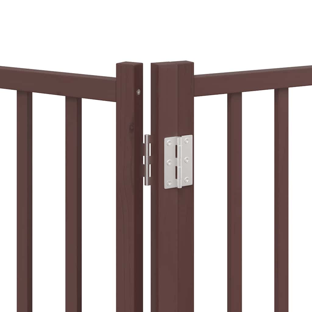 Cancello Cani Porta Pieghevole Marrone 10 Pannelli 800cm Pioppo — foto 11 di 12