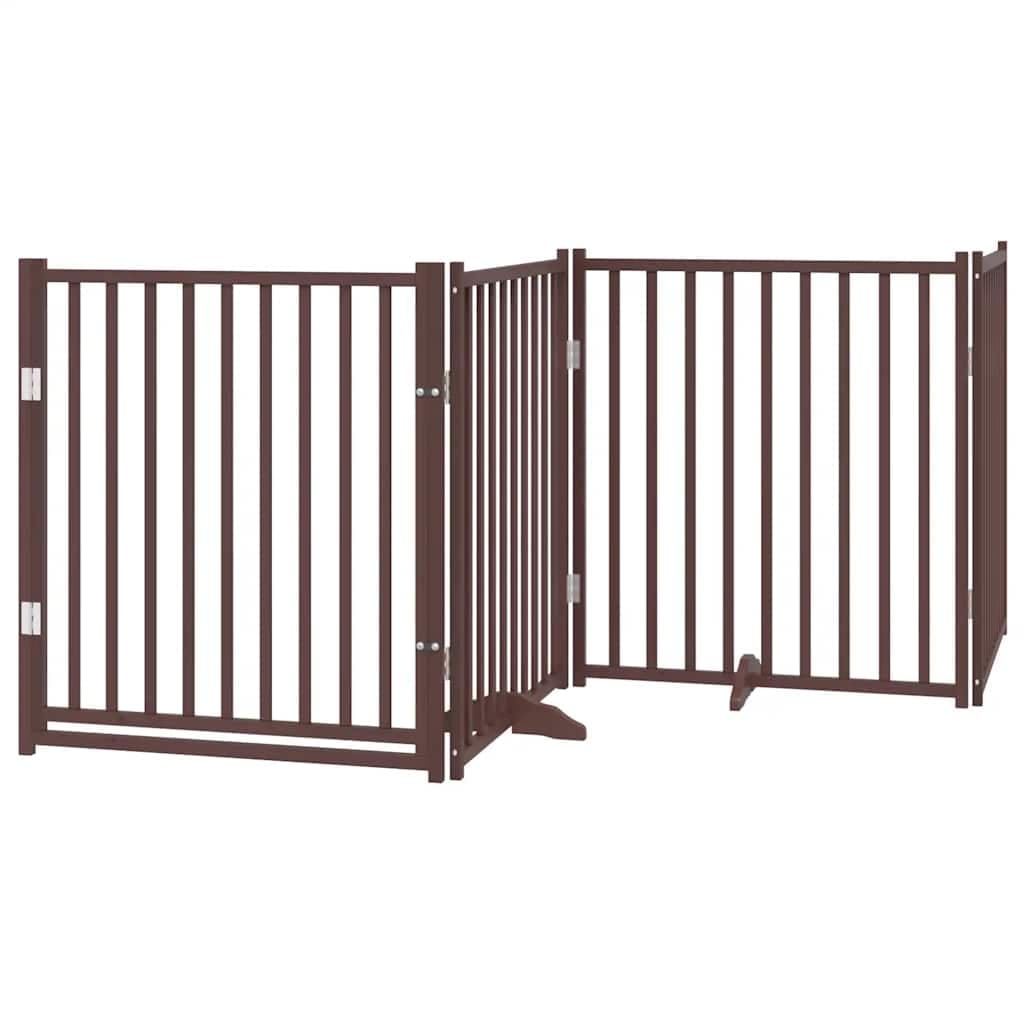 Cancello Cani Porta Pieghevole Marrone 10 Pannelli 800cm Pioppo — foto 4 di 12