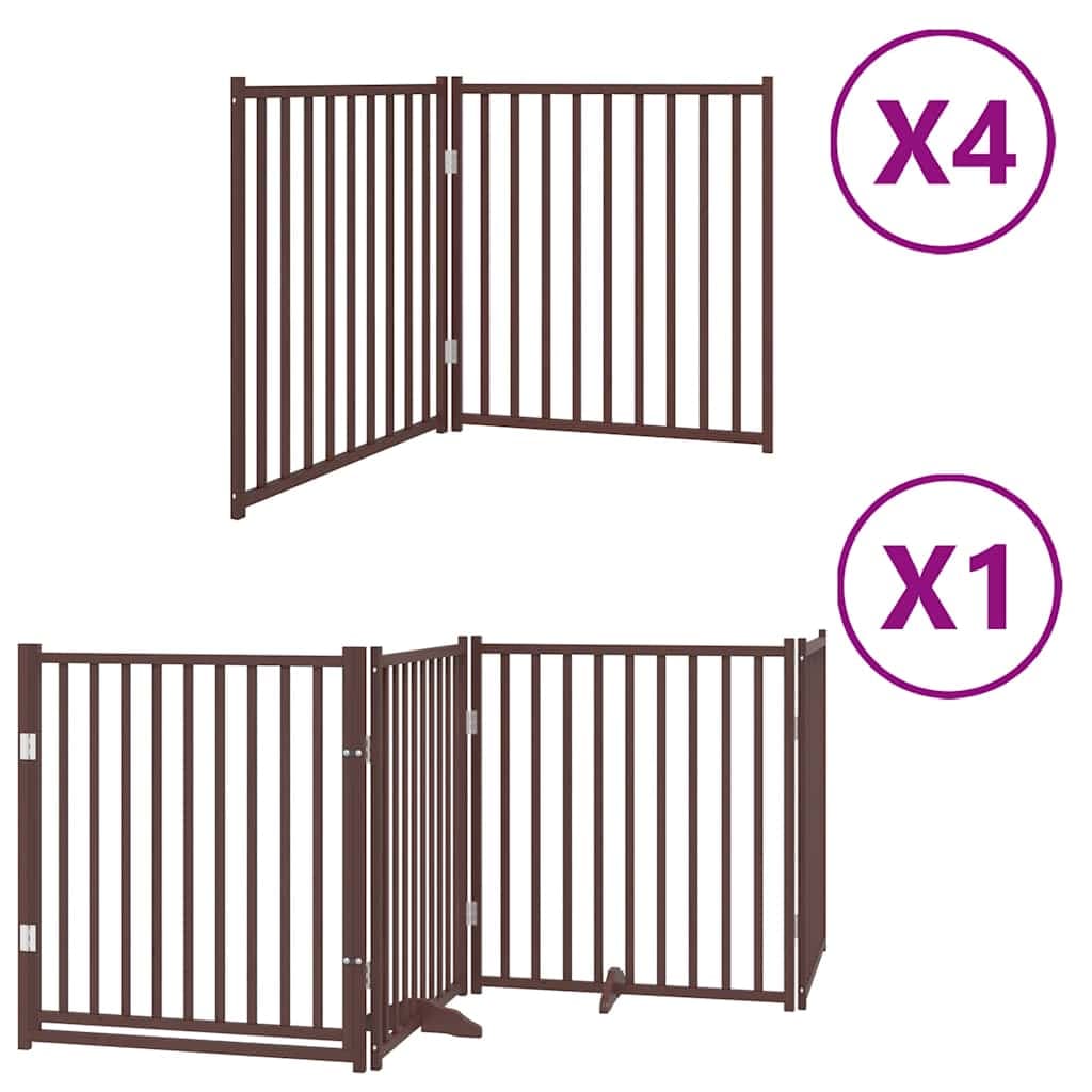 Cancello Cani Porta Pieghevole Marrone 12 Pannelli 960cm Pioppo — foto 2 di 11