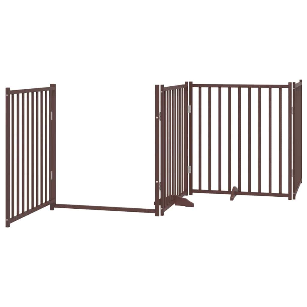 Cancello Cani Porta Pieghevole Marrone 12 Pannelli 960cm Pioppo — foto 4 di 11
