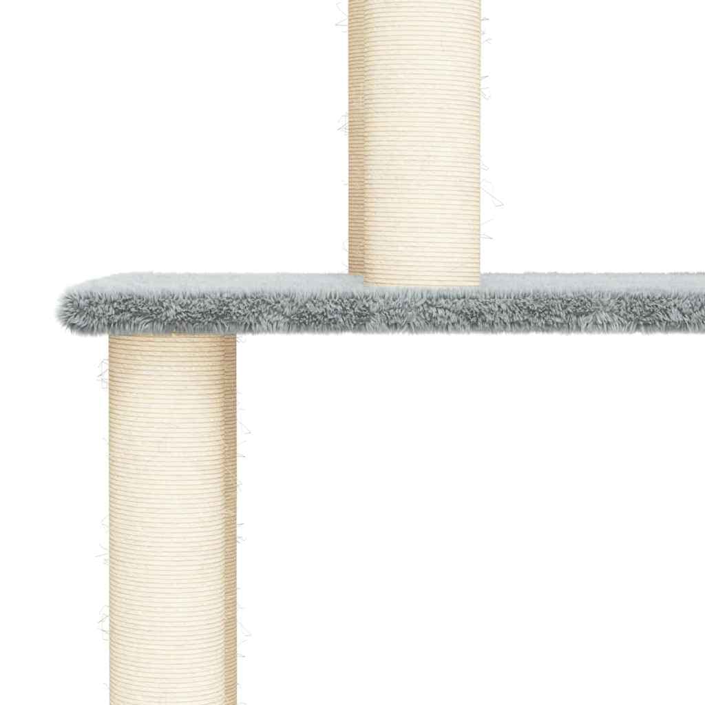 Albero per Gatti con Tiragraffi in Sisal Grigio Chiaro 183 cm — miniatura 4 di 5