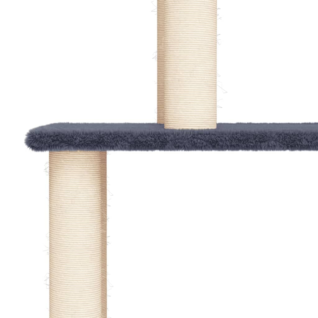Albero per Gatti con Tiragraffi in Sisal Grigio Scuro 183 cm — miniatura 4 di 5