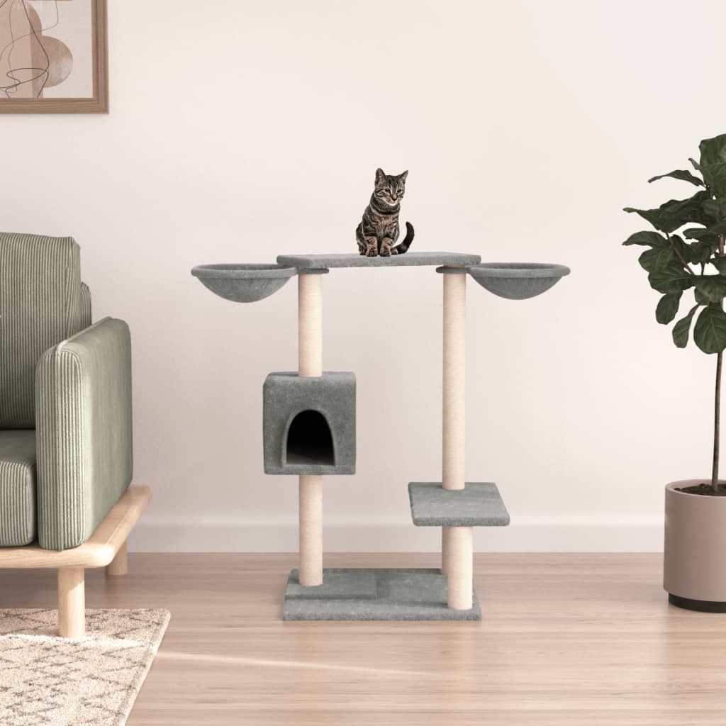 Albero per Gatti con Tiragraffi Grigio Chiaro 82 cm — miniatura 1 di 7