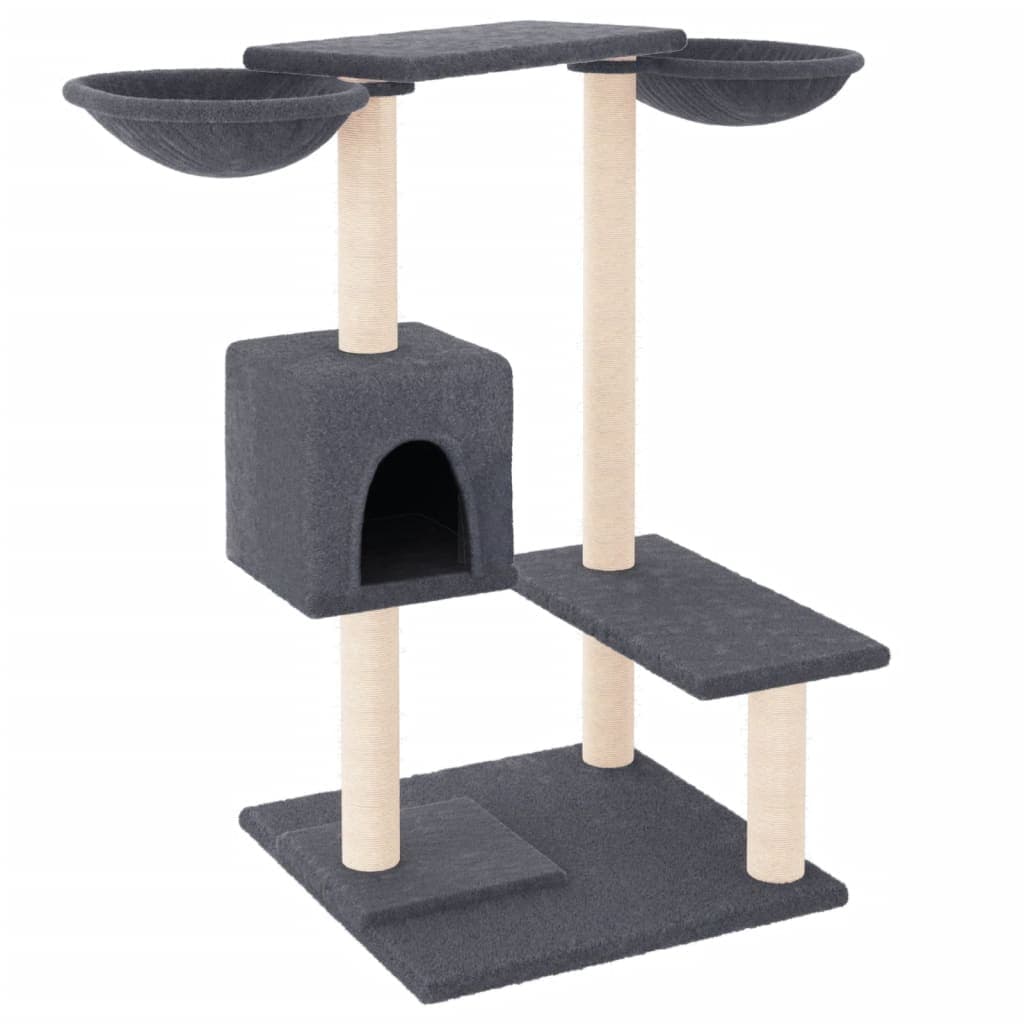 Albero per Gatti con Tiragraffi Grigio Scuro 82 cm — miniatura 2 di 7