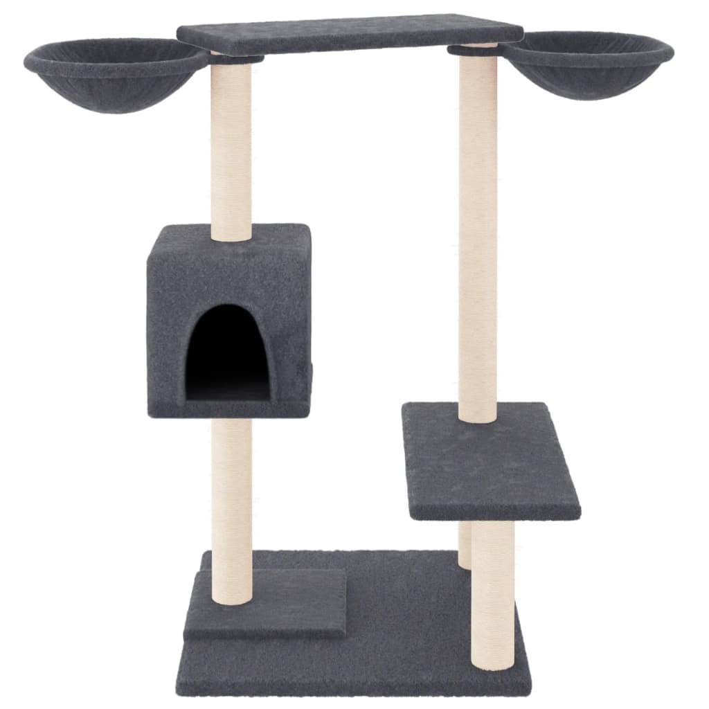 Albero per Gatti con Tiragraffi Grigio Scuro 82 cm — miniatura 3 di 7