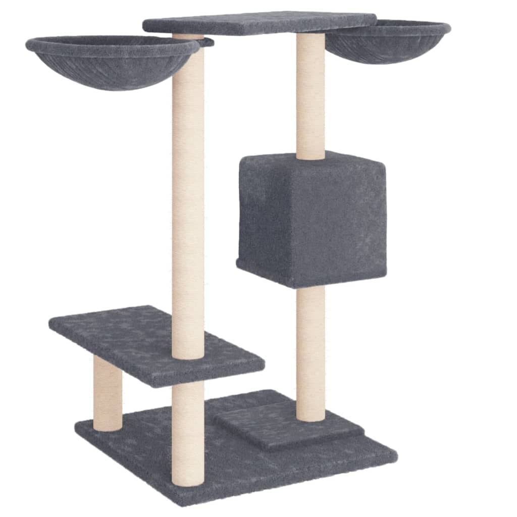 Albero per Gatti con Tiragraffi Grigio Scuro 82 cm — miniatura 4 di 7