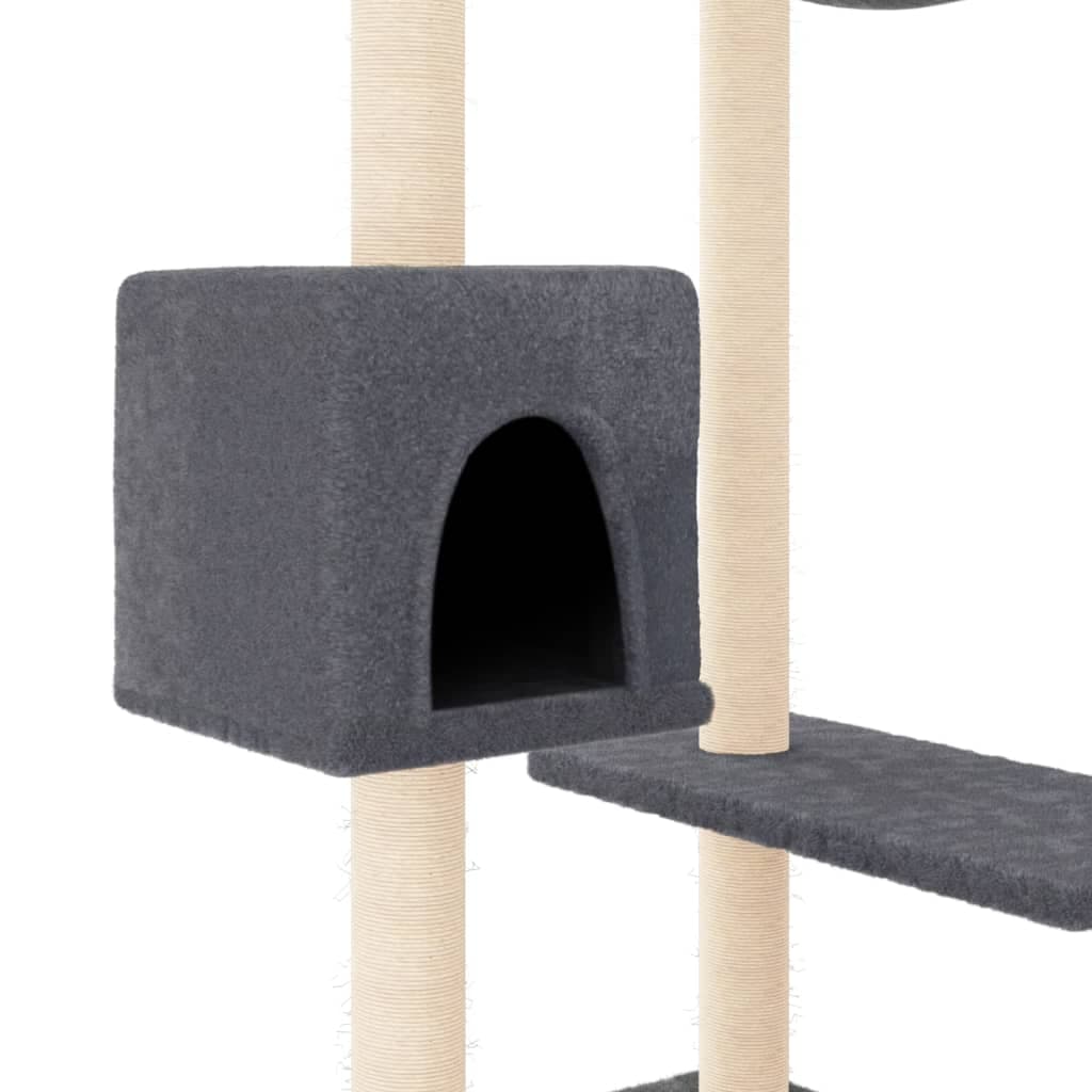 Albero per Gatti con Tiragraffi Grigio Scuro 82 cm — miniatura 5 di 7