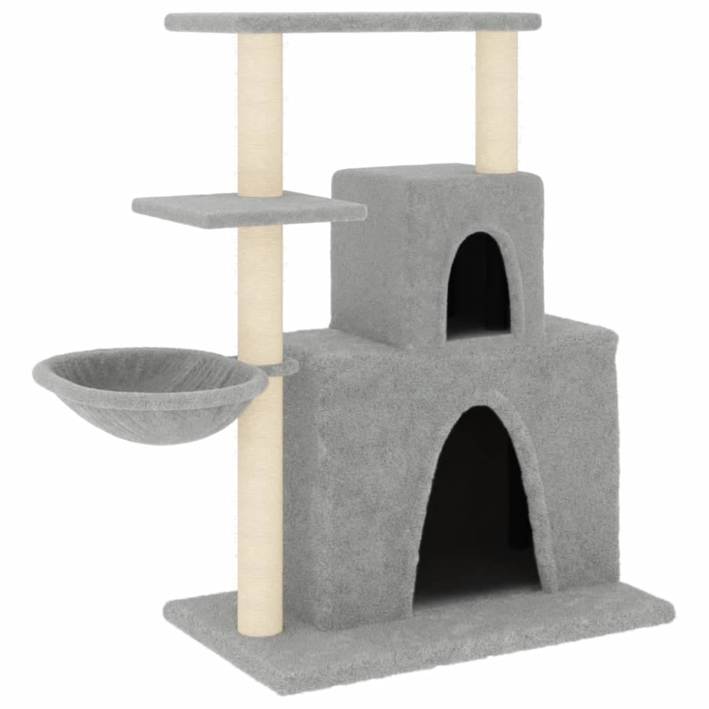 Albero per Gatti con Tiragraffi in Sisal Grigio Chiaro 83 cm — miniatura 2 di 7