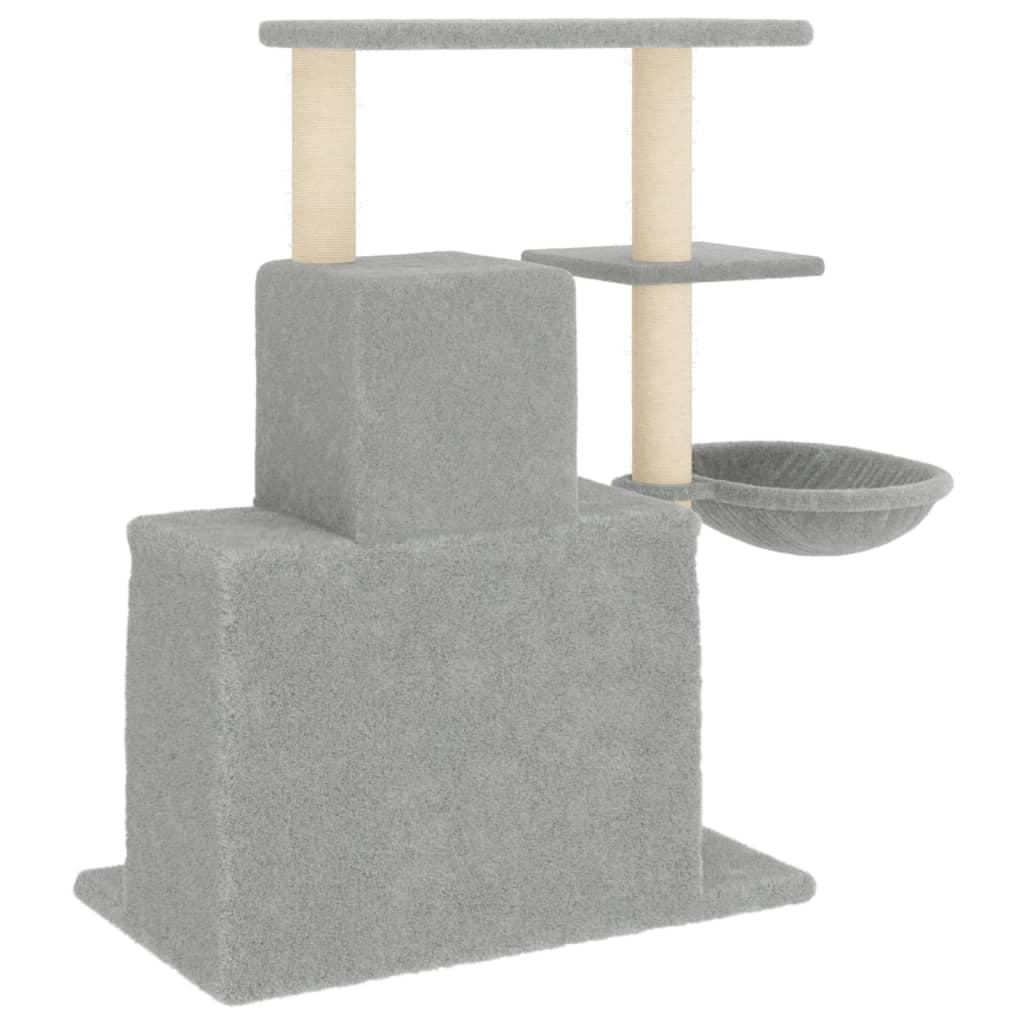 Albero per Gatti con Tiragraffi in Sisal Grigio Chiaro 83 cm — miniatura 4 di 7