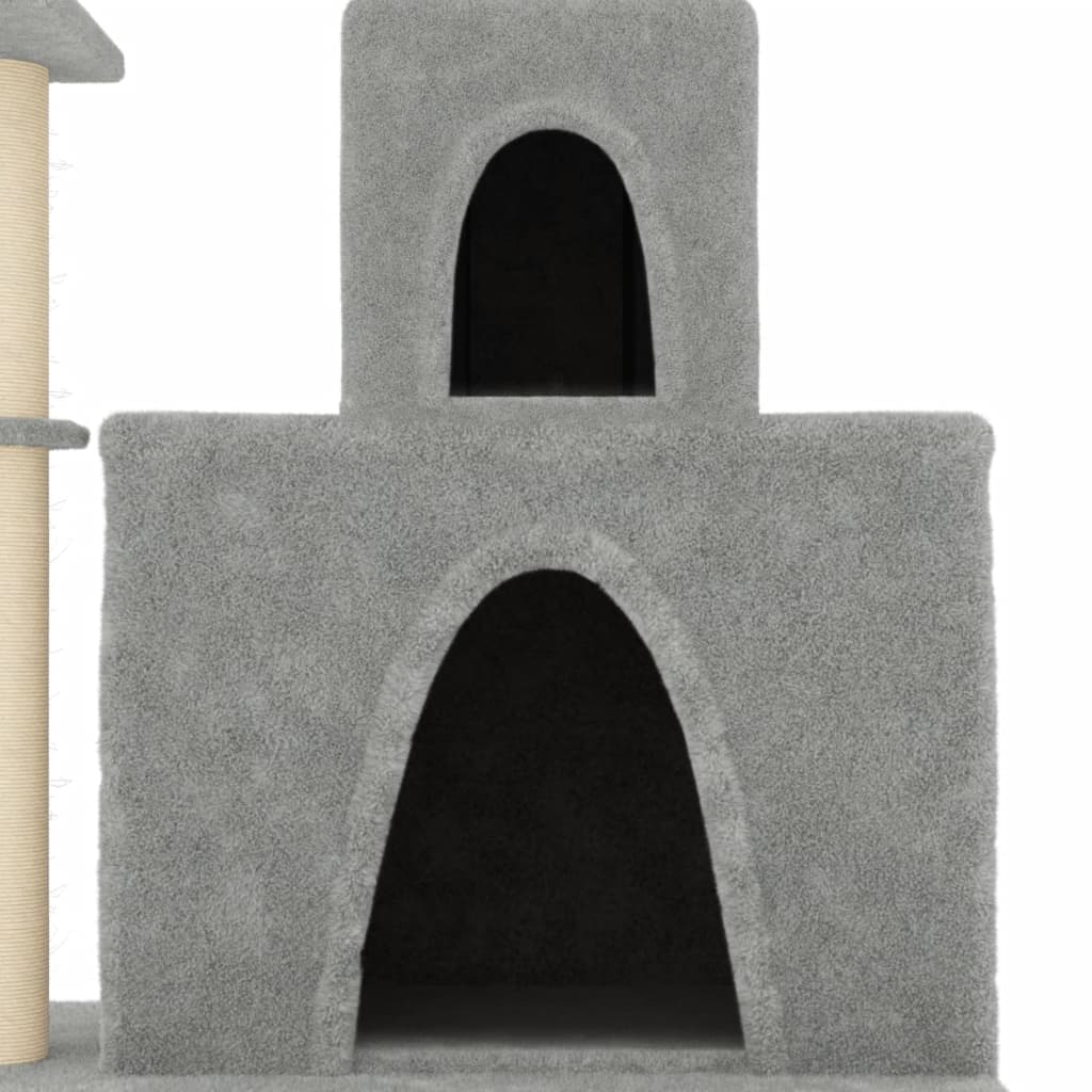 Albero per Gatti con Tiragraffi in Sisal Grigio Chiaro 83 cm — miniatura 5 di 7