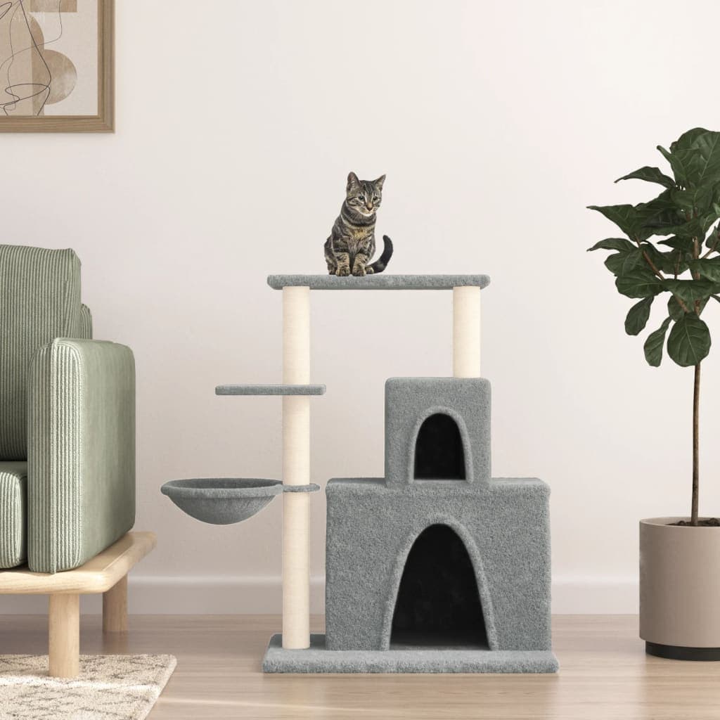 Albero per Gatti con Tiragraffi in Sisal Grigio Chiaro 83 cm — miniatura 1 di 7