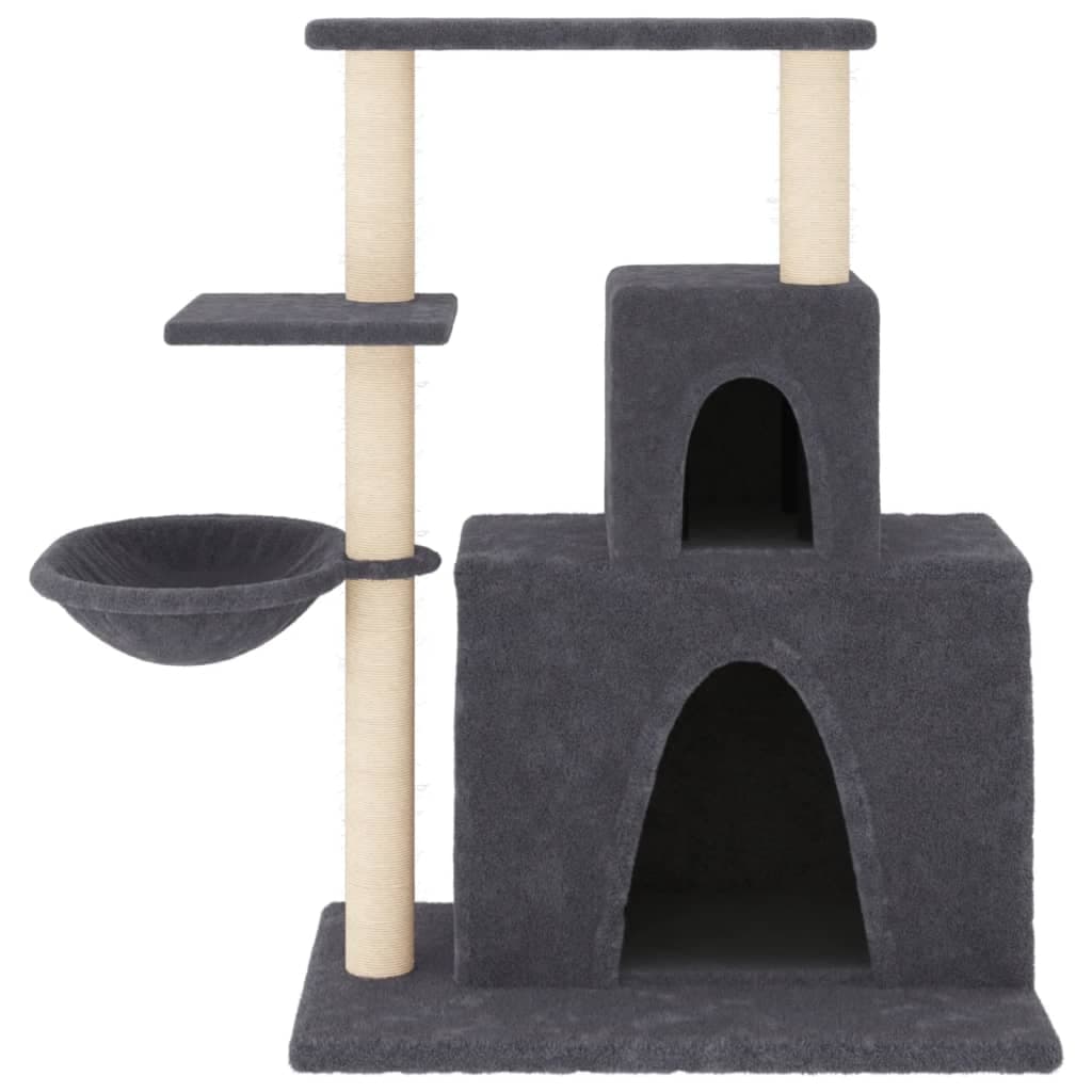 Albero per Gatti con Tiragraffi in Sisal Grigio Scuro 83 cm — miniatura 3 di 7