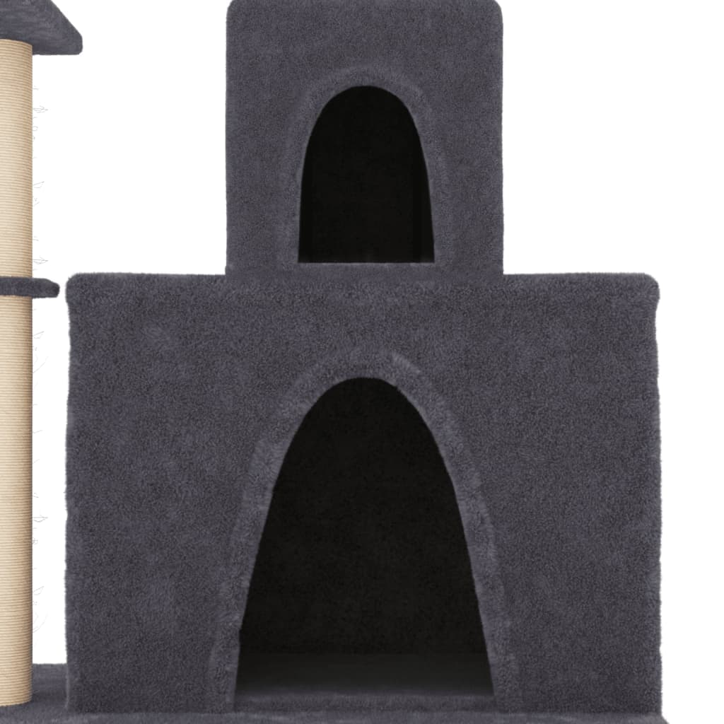 Albero per Gatti con Tiragraffi in Sisal Grigio Scuro 83 cm — miniatura 5 di 7