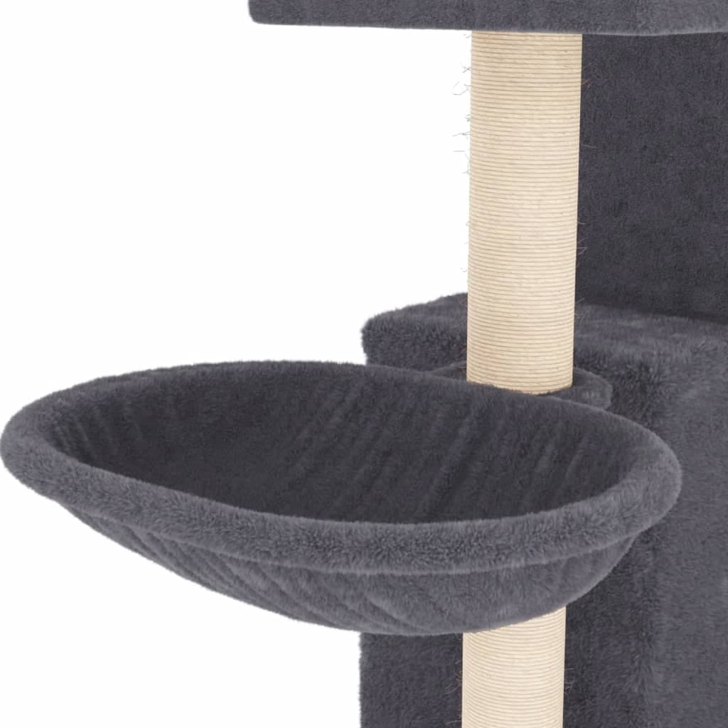 Albero per Gatti con Tiragraffi in Sisal Grigio Scuro 83 cm — miniatura 6 di 7