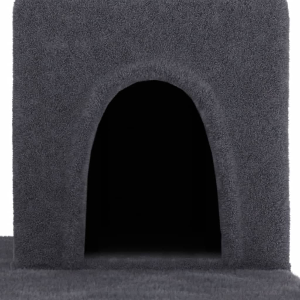 Albero per Gatti con Tiragraffi in Sisal Grigio Scuro 154 cm — miniatura 5 di 6