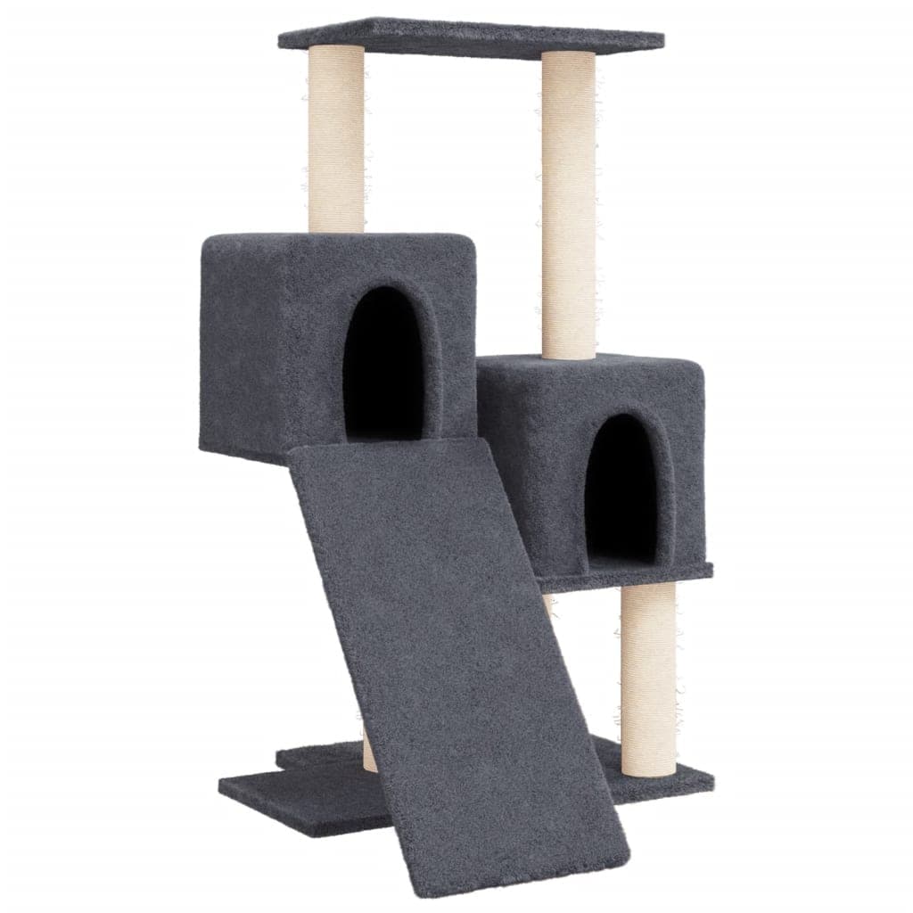 Albero per Gatti con Tiragraffi in Sisal Grigio Scuro 82 cm — miniatura 2 di 6