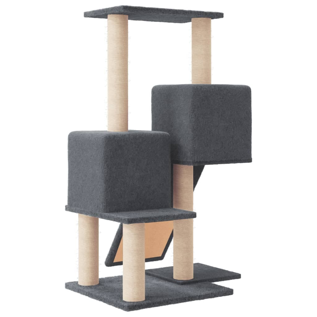 Albero per Gatti con Tiragraffi in Sisal Grigio Scuro 82 cm — miniatura 4 di 6