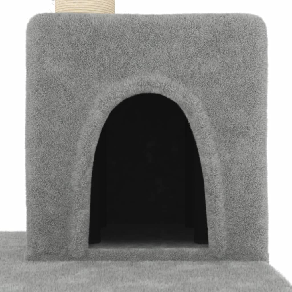 Albero per Gatti con Tiragraffi in Sisal Grigio Chiaro 123 cm — miniatura 5 di 6