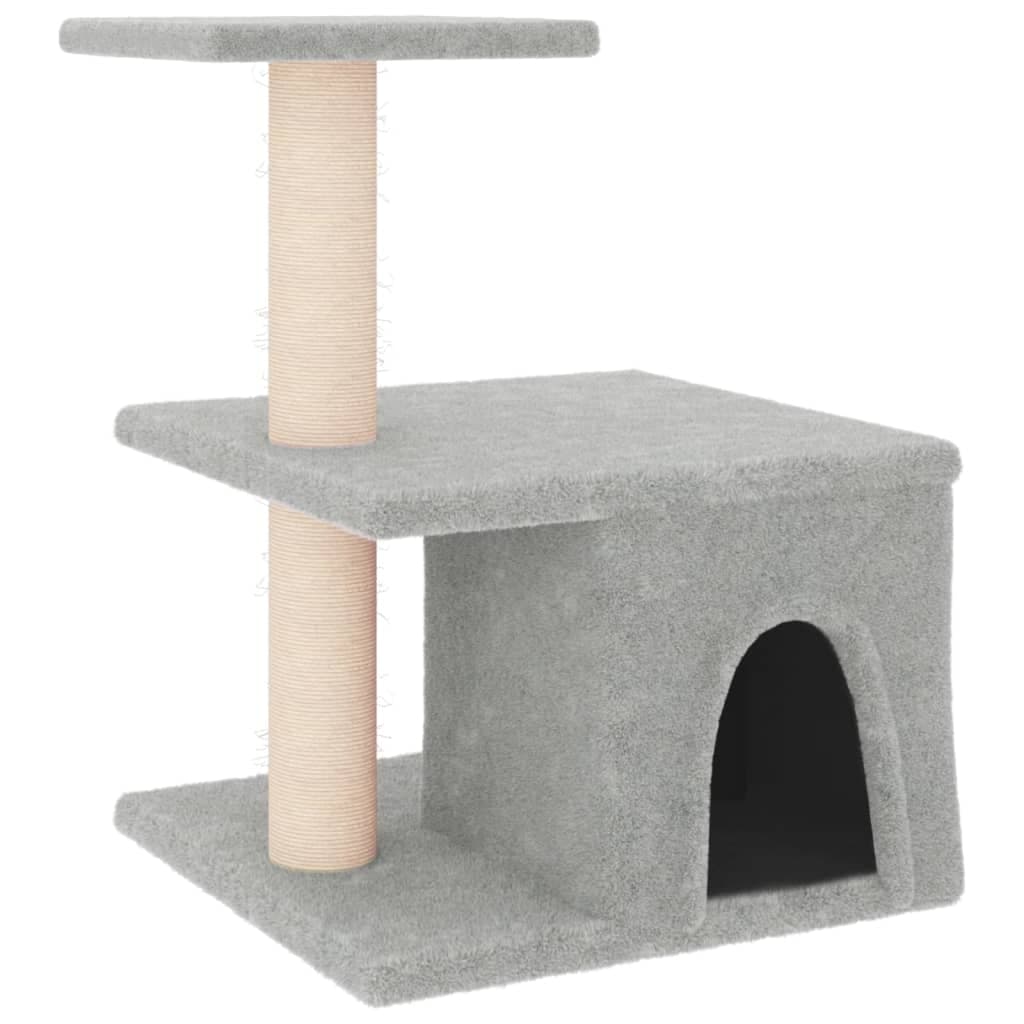 Albero per Gatti con Tiragraffi in Sisal Grigio Chiaro 48 cm — miniatura 2 di 6