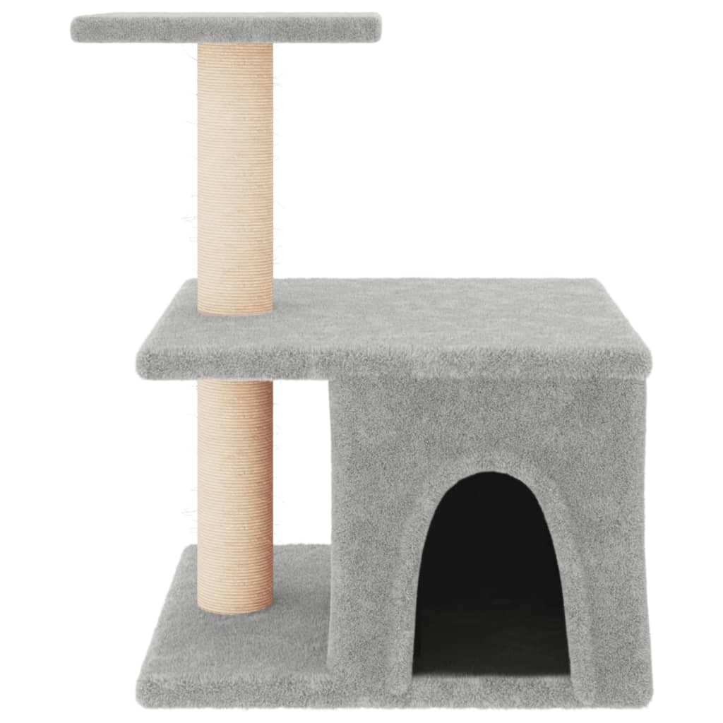 Albero per Gatti con Tiragraffi in Sisal Grigio Chiaro 48 cm — miniatura 3 di 6