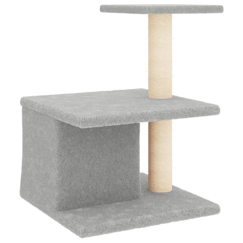 Albero per Gatti con Tiragraffi in Sisal Grigio Chiaro 48 cm — miniatura 4 di 6