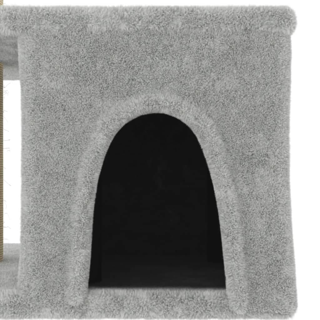 Albero per Gatti con Tiragraffi in Sisal Grigio Chiaro 48 cm — miniatura 5 di 6