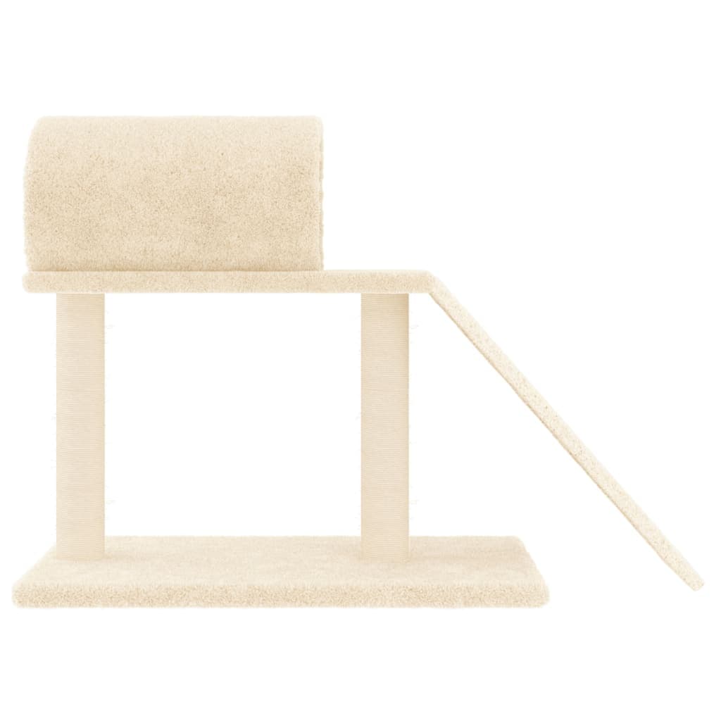 Pali Tiragraffi per Gatti con Tunnel e Scaletta Crema 55,5 cm — miniatura 3 di 6