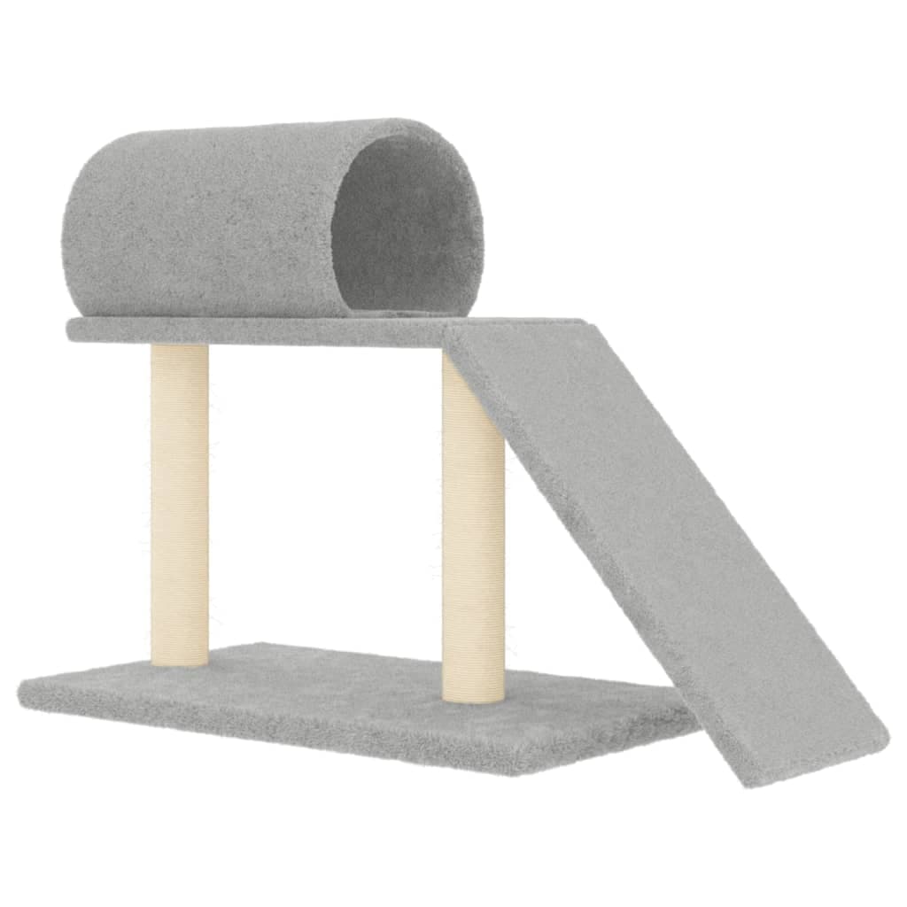 Pali Tiragraffi Gatti Tunnel e Scaletta Grigio Chiaro 55,5 cm — miniatura 2 di 6