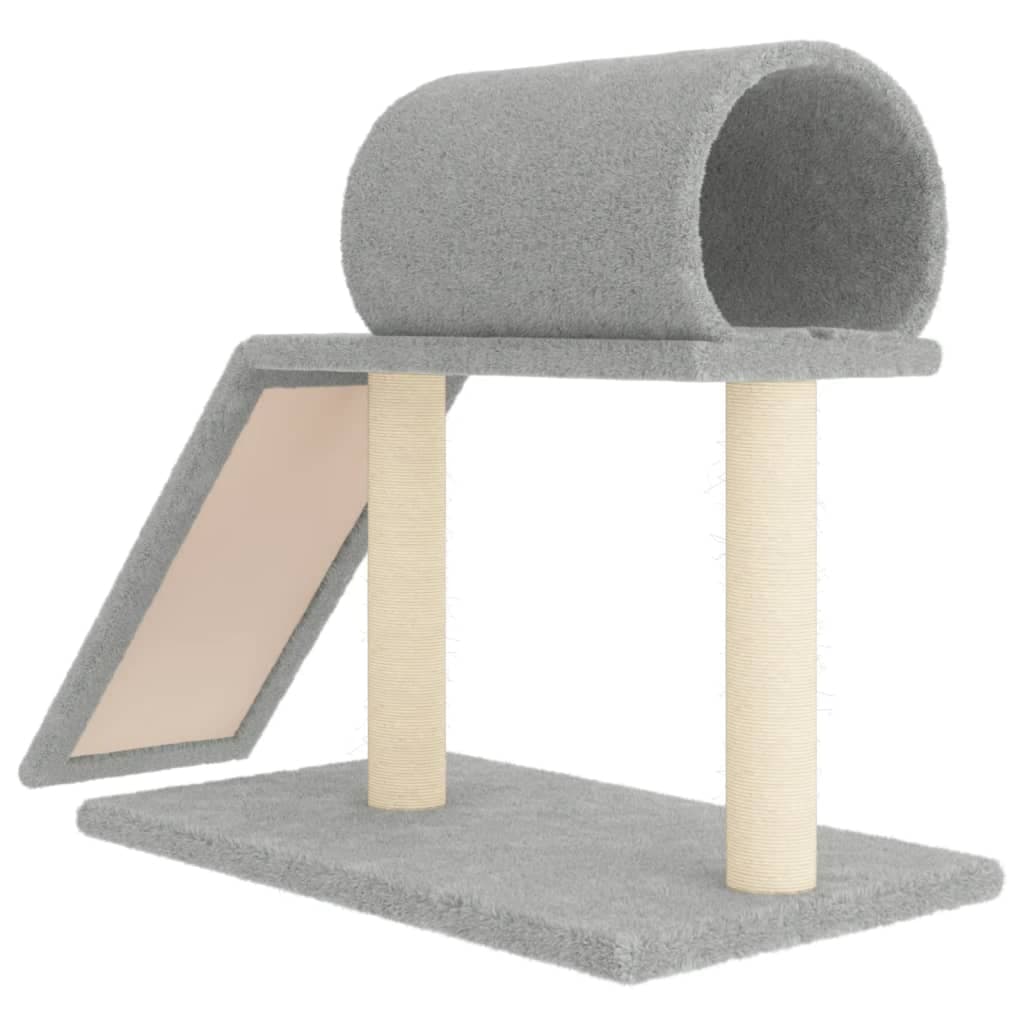 Pali Tiragraffi Gatti Tunnel e Scaletta Grigio Chiaro 55,5 cm — miniatura 4 di 6