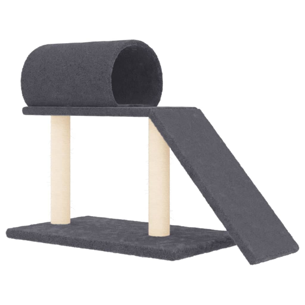 Pali Tiragraffi Gatti Tunnel e Scaletta Grigio Scuro 55,5 cm — miniatura 2 di 6