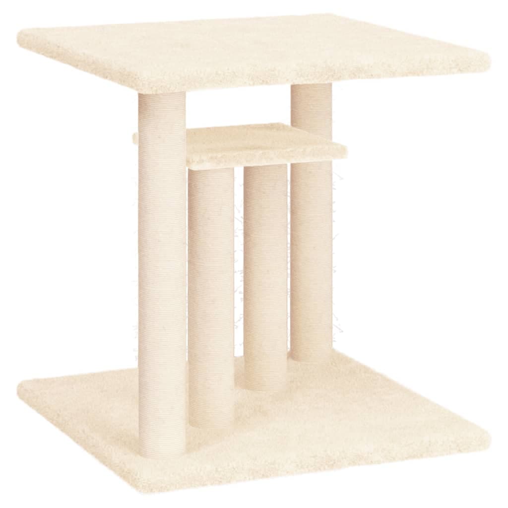 Pali Tiragraffi per Gatti con Piattaforme Crema 50 cm — miniatura 2 di 5