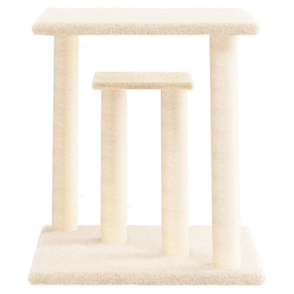Pali Tiragraffi per Gatti con Piattaforme Crema 50 cm — miniatura 3 di 5
