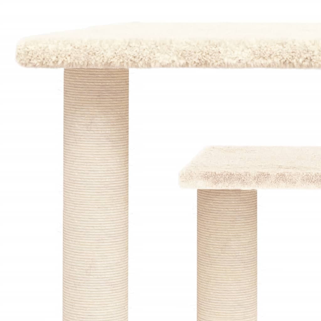 Pali Tiragraffi per Gatti con Piattaforme Crema 50 cm — miniatura 4 di 5