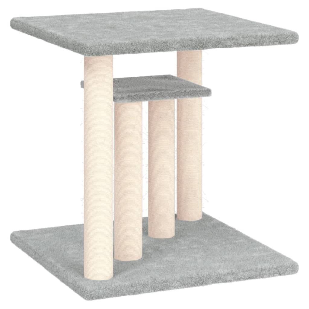 Pali Tiragraffi per Gatti con Piattaforme Grigio Chiaro 50 cm — miniatura 2 di 5
