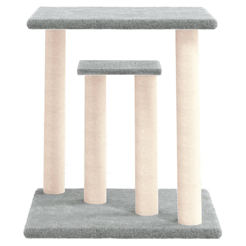 Pali Tiragraffi per Gatti con Piattaforme Grigio Chiaro 50 cm — miniatura 3 di 5