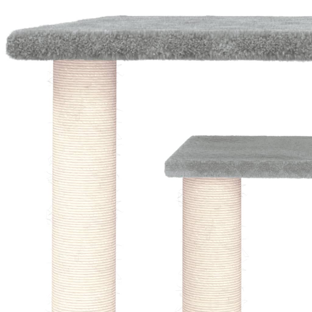Pali Tiragraffi per Gatti con Piattaforme Grigio Chiaro 50 cm — miniatura 4 di 5