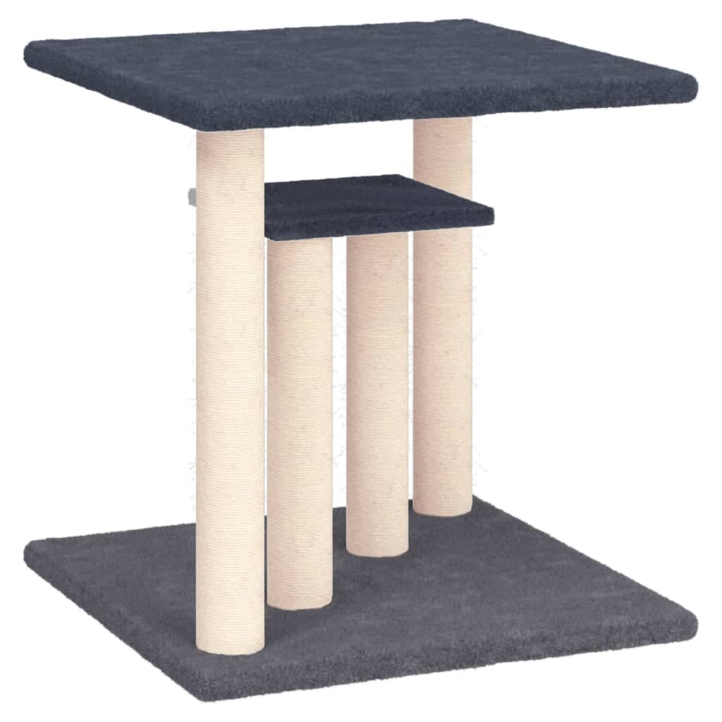 Pali Tiragraffi per Gatti con Piattaforme Grigio Scuro 50 cm — miniatura 2 di 5