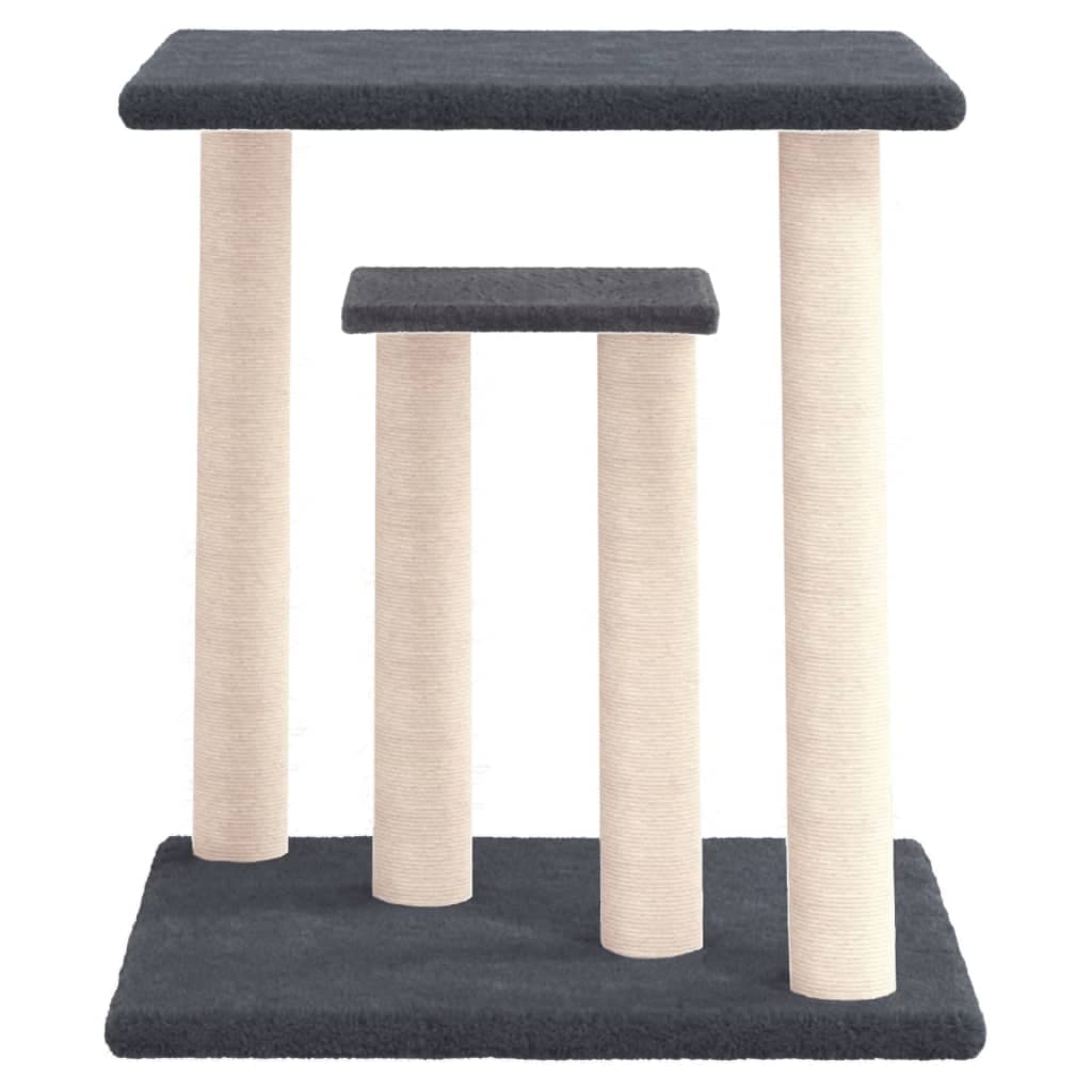 Pali Tiragraffi per Gatti con Piattaforme Grigio Scuro 50 cm — miniatura 3 di 5