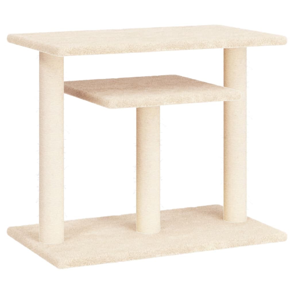 Pali Tiragraffi per Gatti con Piattaforme Crema 62,5 cm — miniatura 2 di 5