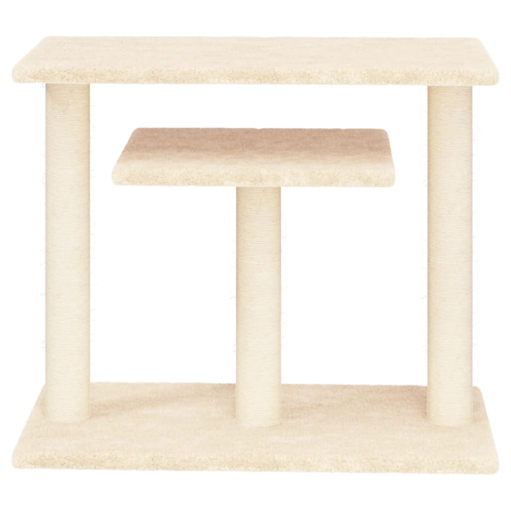 Pali Tiragraffi per Gatti con Piattaforme Crema 62,5 cm — miniatura 3 di 5