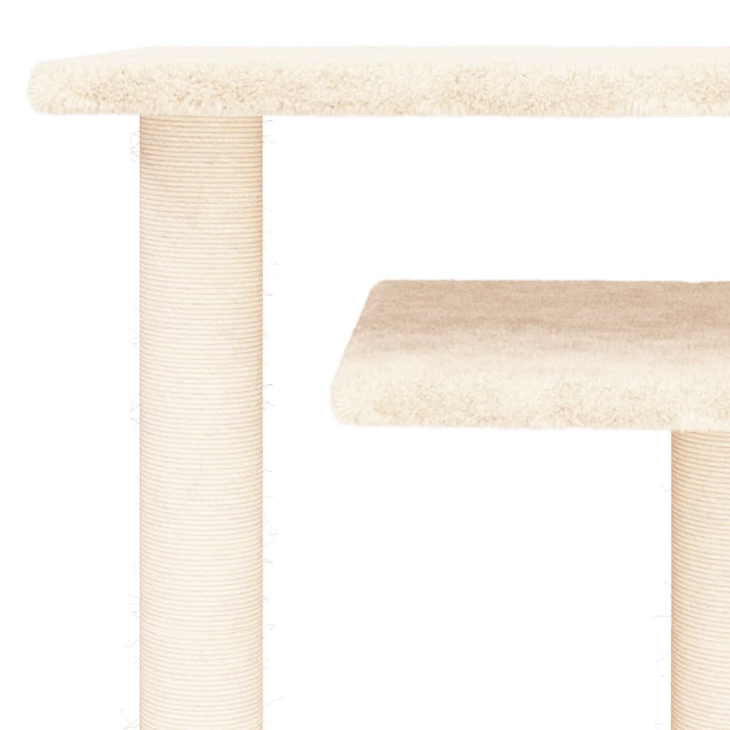 Pali Tiragraffi per Gatti con Piattaforme Crema 62,5 cm — miniatura 4 di 5