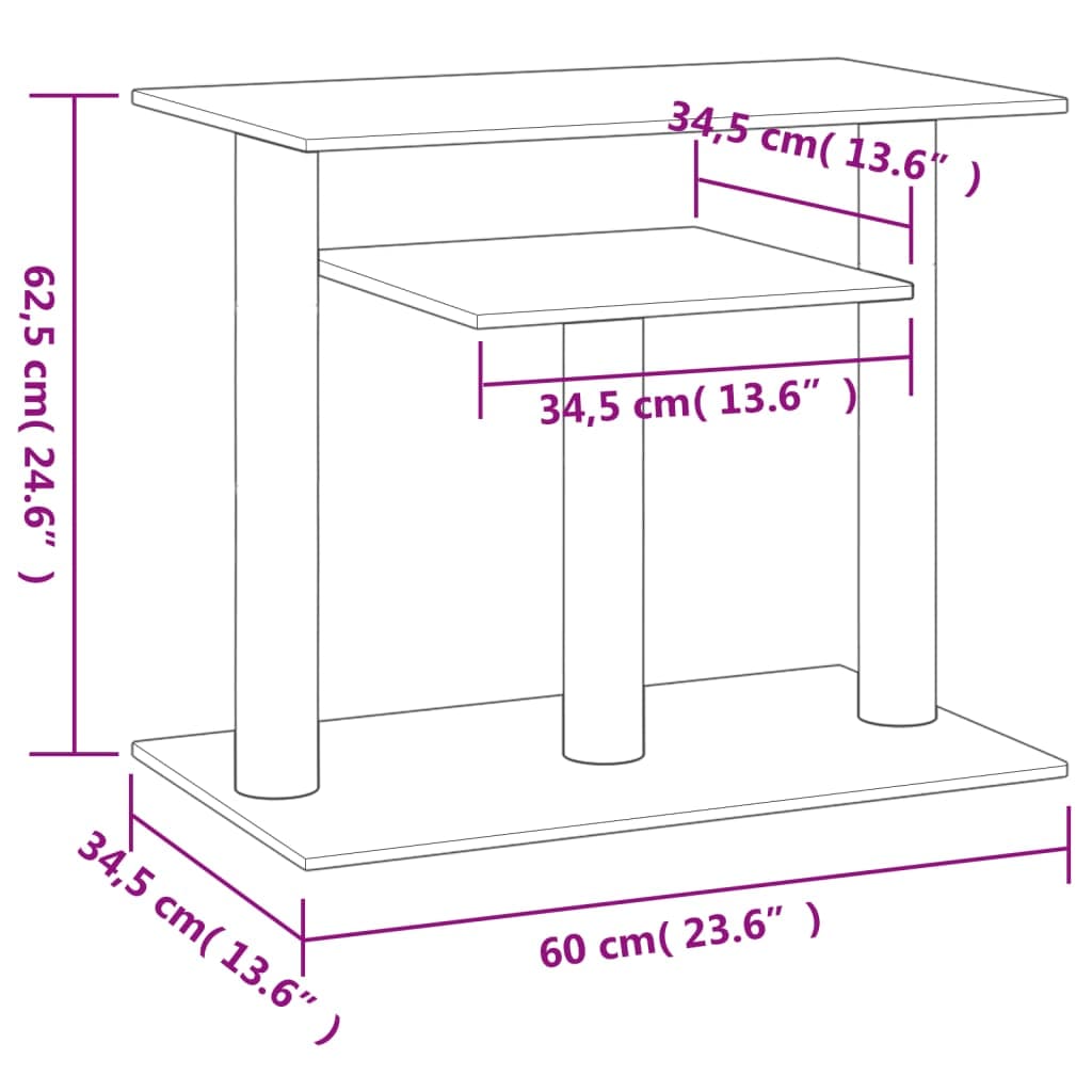 Pali Tiragraffi per Gatti con Piattaforme Crema 62,5 cm — miniatura 5 di 5