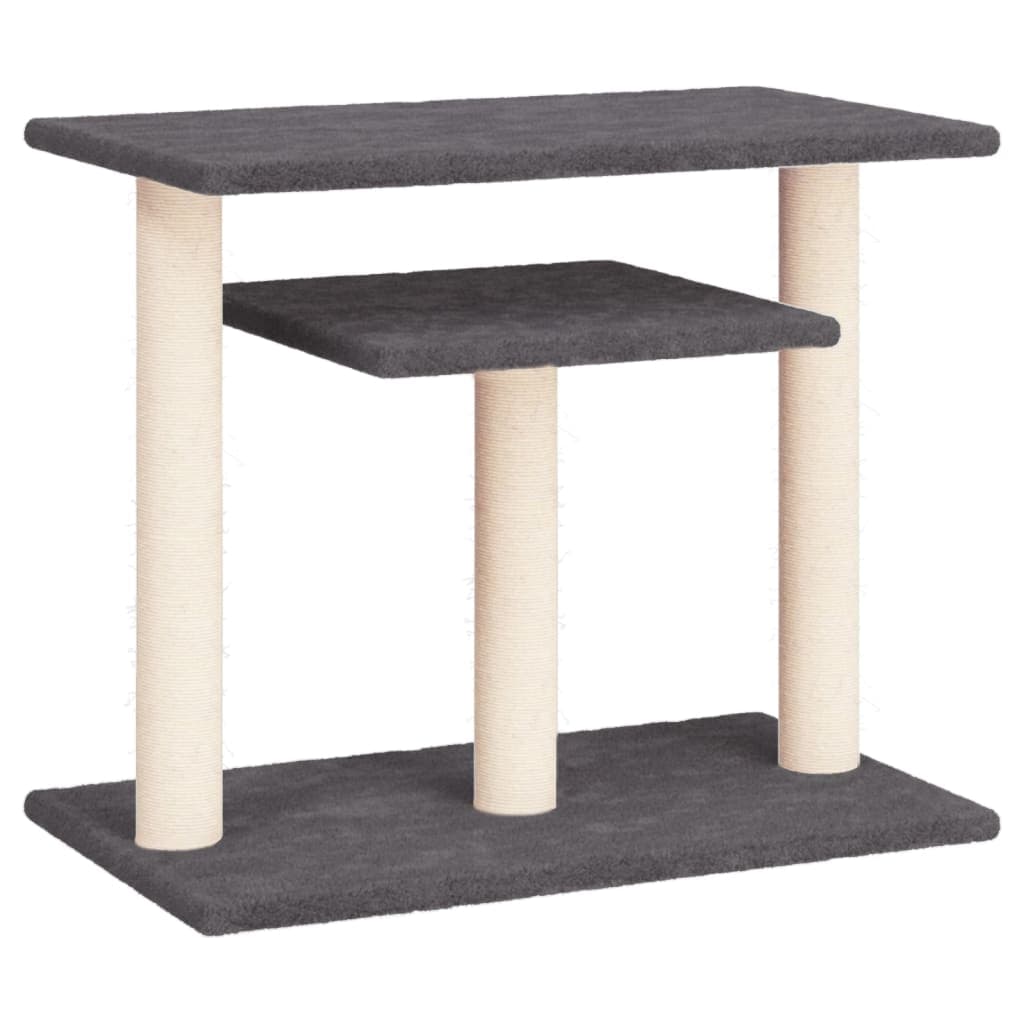 Pali Tiragraffi per Gatti con Piattaforme Grigio Scuro 62,5 cm — miniatura 2 di 5