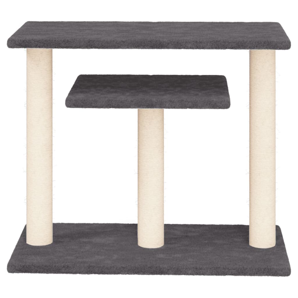 Pali Tiragraffi per Gatti con Piattaforme Grigio Scuro 62,5 cm — miniatura 3 di 5