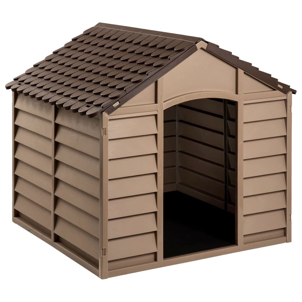 Casetta per Cani Marrone 86x84x82 cm in Polipropilene — foto 2 di 7
