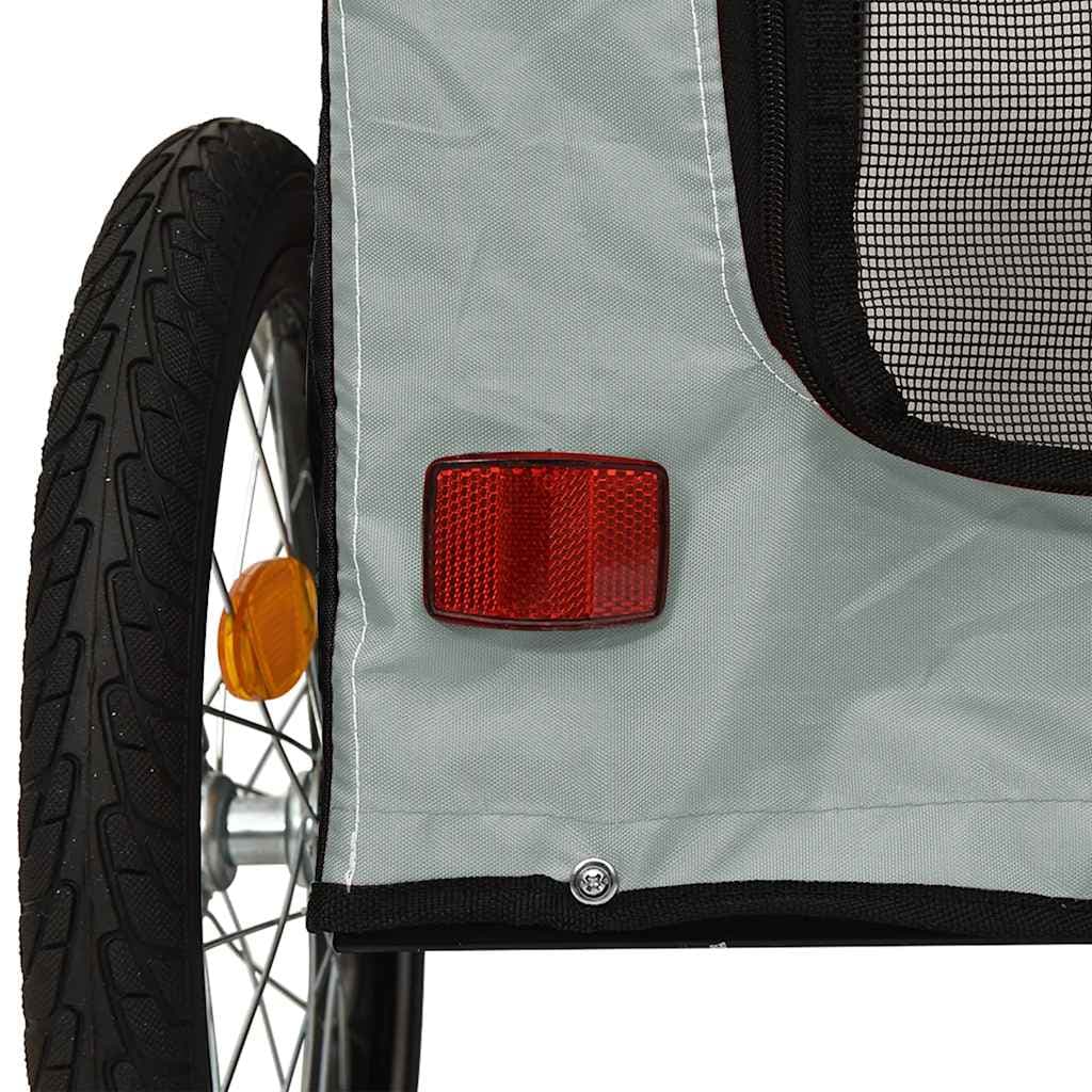 Rimorchio da Bici per Animali Grigio e Nero Oxford e Ferro — miniatura 10 di 12