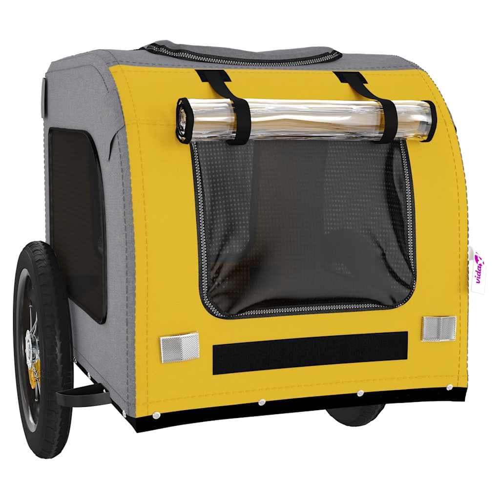 Rimorchio da Bici per Animali Giallo e Grigio Oxford e Ferro — miniatura 4 di 12