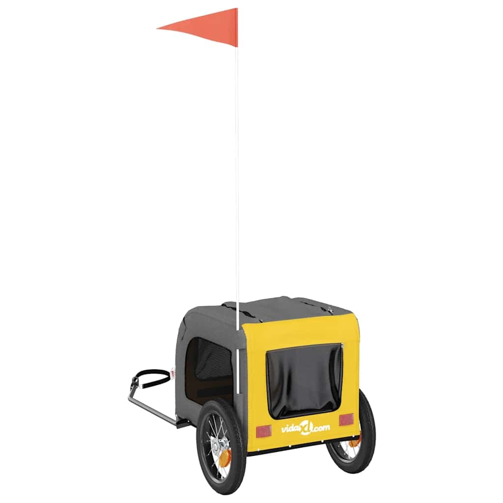 Rimorchio da Bici per Animali Giallo e Grigio Oxford e Ferro — miniatura 7 di 12